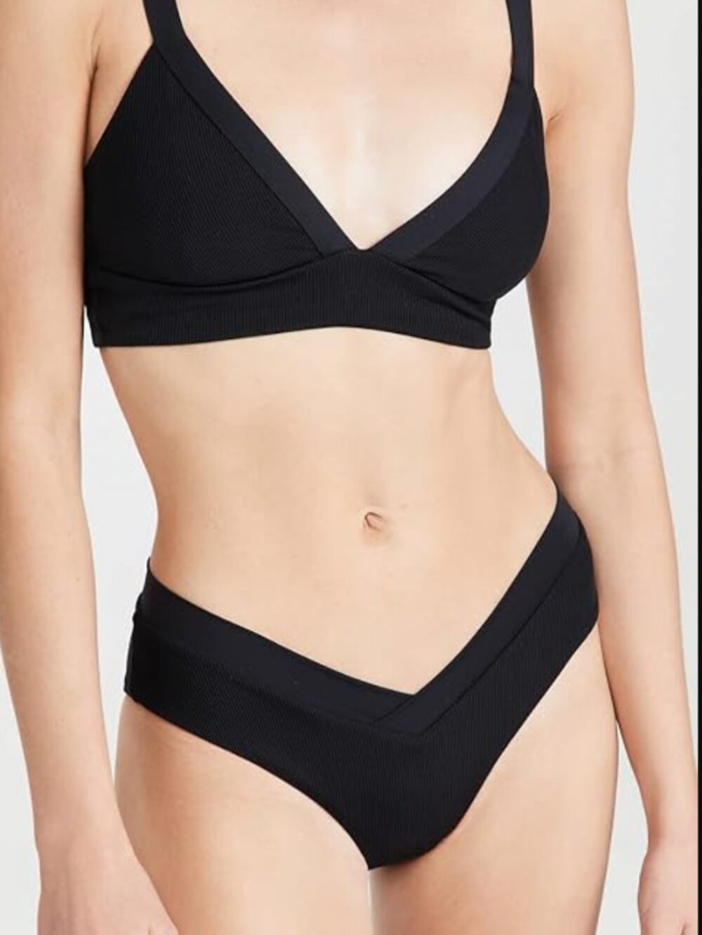 L*Space- Ribbed Pratt V Front Bikini Bottom- sz. M